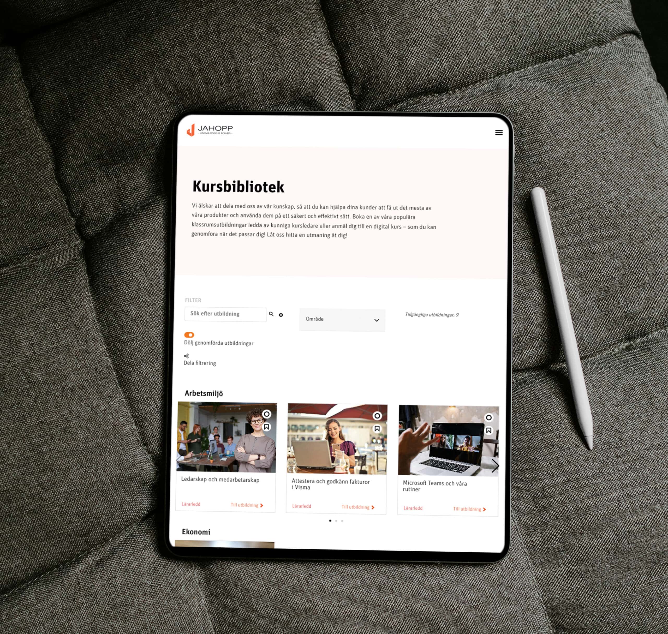 Visuella utbildningsplattformar UX/UI för LMS | Jahopp